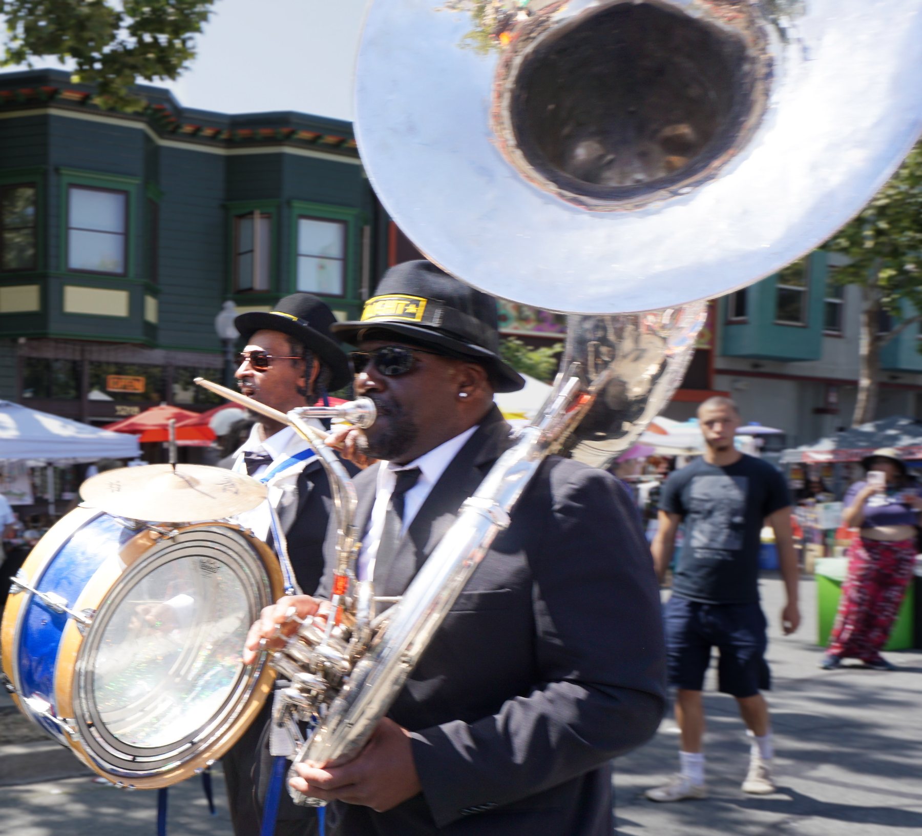 BTG Brass Band sousaphone player